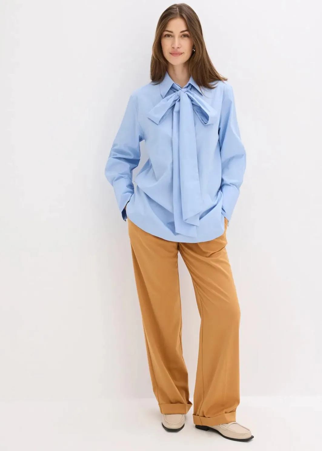Discount Schluppenbluse aus reiner Baumwolle Damen Blusen & Tuniken|Bekleidung·Jacken & Mäntel