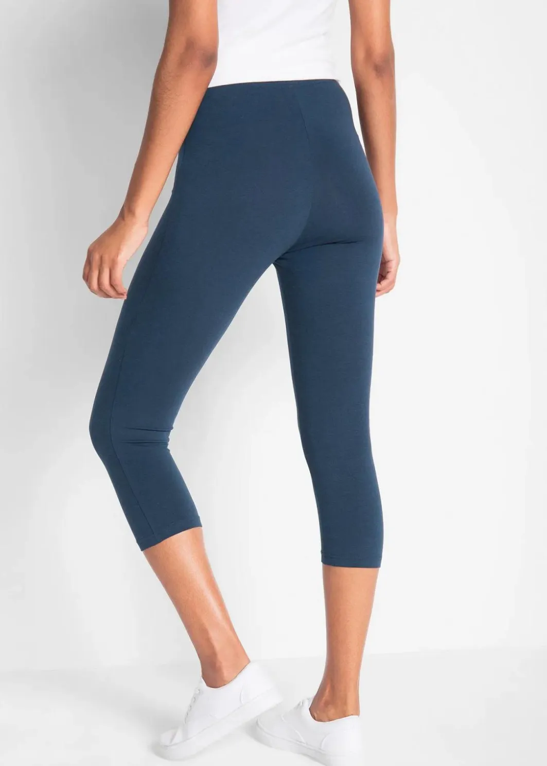 Damen bonprix Hosen|Basics|Schmal geschnittene Capri-Leggings (2er Pack)