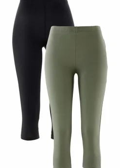 Hot Schmal geschnittene Capri-Leggings (2er Pack) Damen Hosen|Basics