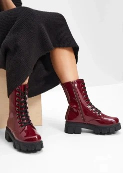 New Schnürboots in Lack-Optik Damen Boots
