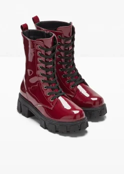 New Schnürboots in Lack-Optik Damen Boots