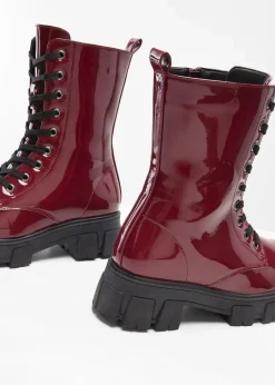 New Schnürboots in Lack-Optik Damen Boots