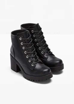 Damen bonprix Boots|Schuhe & Accessoires In Spezialgrößen·Schuhe In Übergröße|Schnürboots mit Blockabsatz