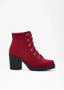 Damen bonprix Boots|Schnürboots mit Blockabsatz