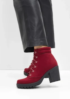 Damen bonprix Boots|Schnürboots mit Blockabsatz