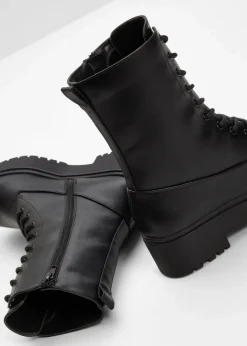 Damen bonprix Boots|Schnürboots mit Plateau-Sohle
