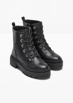 Damen bonprix Boots|Schnürboots mit Profilsohle
