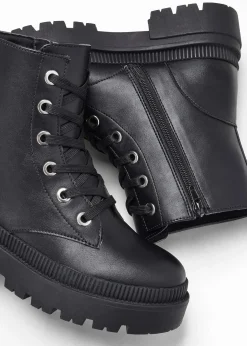 Damen bonprix Boots|Schnürboots mit Profilsohle
