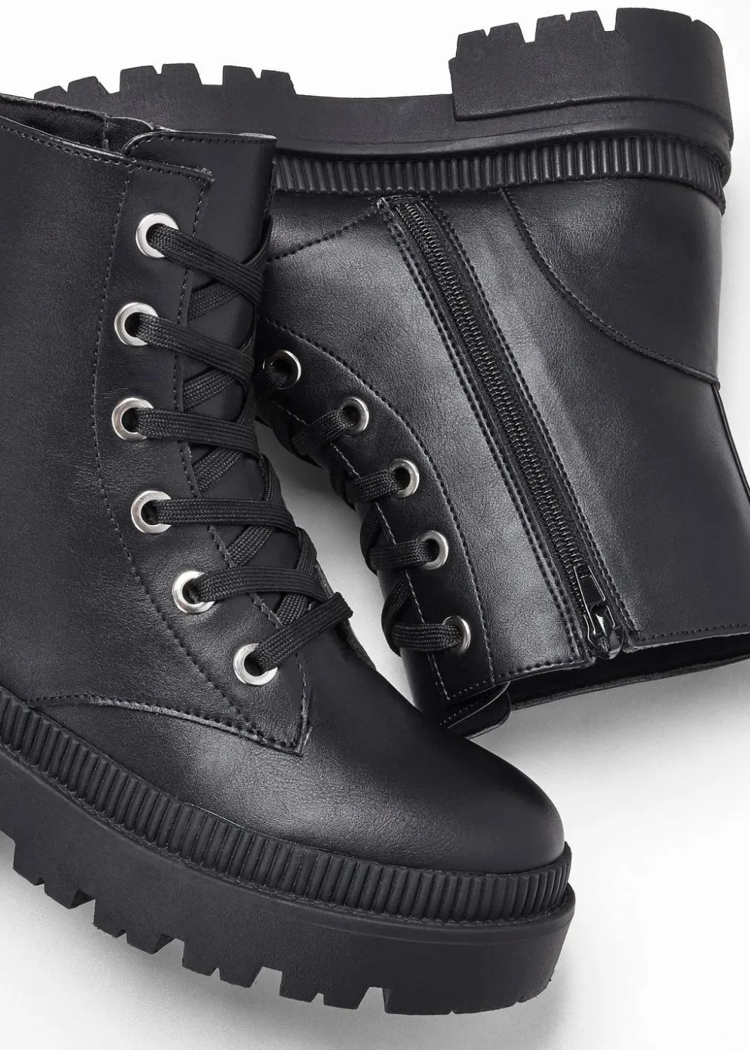 Damen bonprix Boots|Schnürboots mit Profilsohle