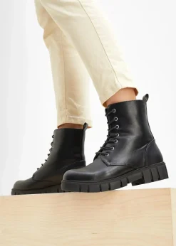 Schnürboots mit Profilsohle Damen Boots