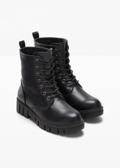 Schnürboots mit Profilsohle Damen Boots