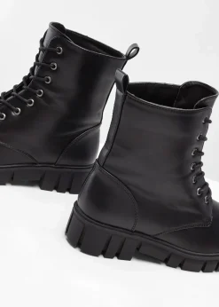 Schnürboots mit Profilsohle Damen Boots
