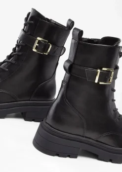 Damen bonprix Gefütterte Winterschuhe|Boots|Schnürboots mit Schnalle