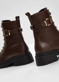 Clearance Schnürboots mit Schnalle Damen Schuhe & Accessoires In Spezialgrößen·Schuhe In Übergröße|Boots