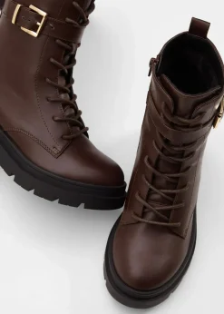 Clearance Schnürboots mit Schnalle Damen Schuhe & Accessoires In Spezialgrößen·Schuhe In Übergröße|Boots
