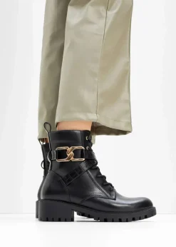 Discount Schnürboots mit Schnalle Damen Komfortschuhe|Boots