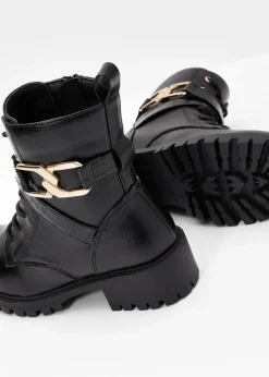 Discount Schnürboots mit Schnalle Damen Komfortschuhe|Boots