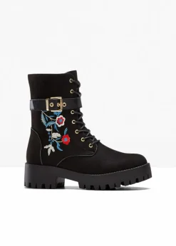Damen bonprix Boots|Schuhe & Accessoires In Spezialgrößen·Schuhe In Übergröße|Schnürboots mit Stickerei