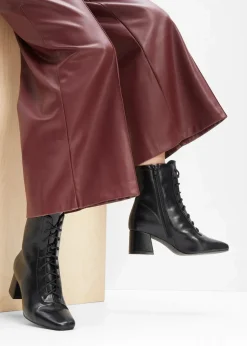 Damen bonprix Stiefeletten|Schnürstiefeletten mit Blockabsatz