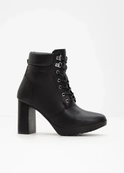 Damen bonprix Stiefeletten|Schuhe & Accessoires In Spezialgrößen·Schuhe In Übergröße|Schnürstiefeletten mit hohem Absatz