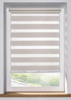 Best Schnurloses Doppelrollo in Leinen-Optik Rollos