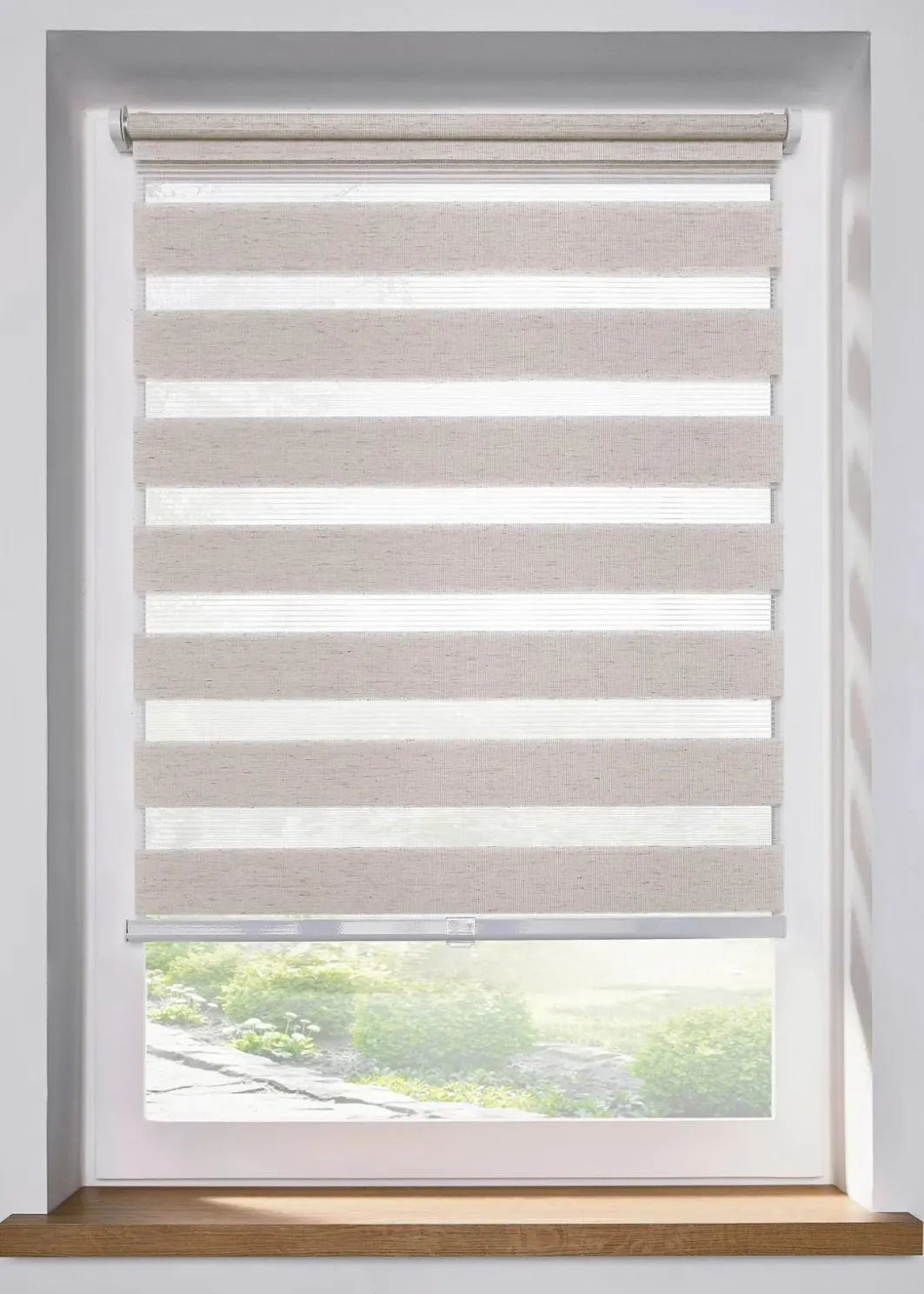 Best Schnurloses Doppelrollo in Leinen-Optik Rollos