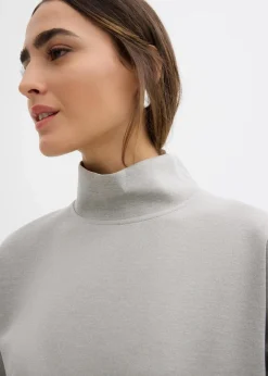 Damen bonprix Bekleidung·Röcke|Bekleidung·Blusen & Tuniken|Scuba-Shirt mit Stehkragen