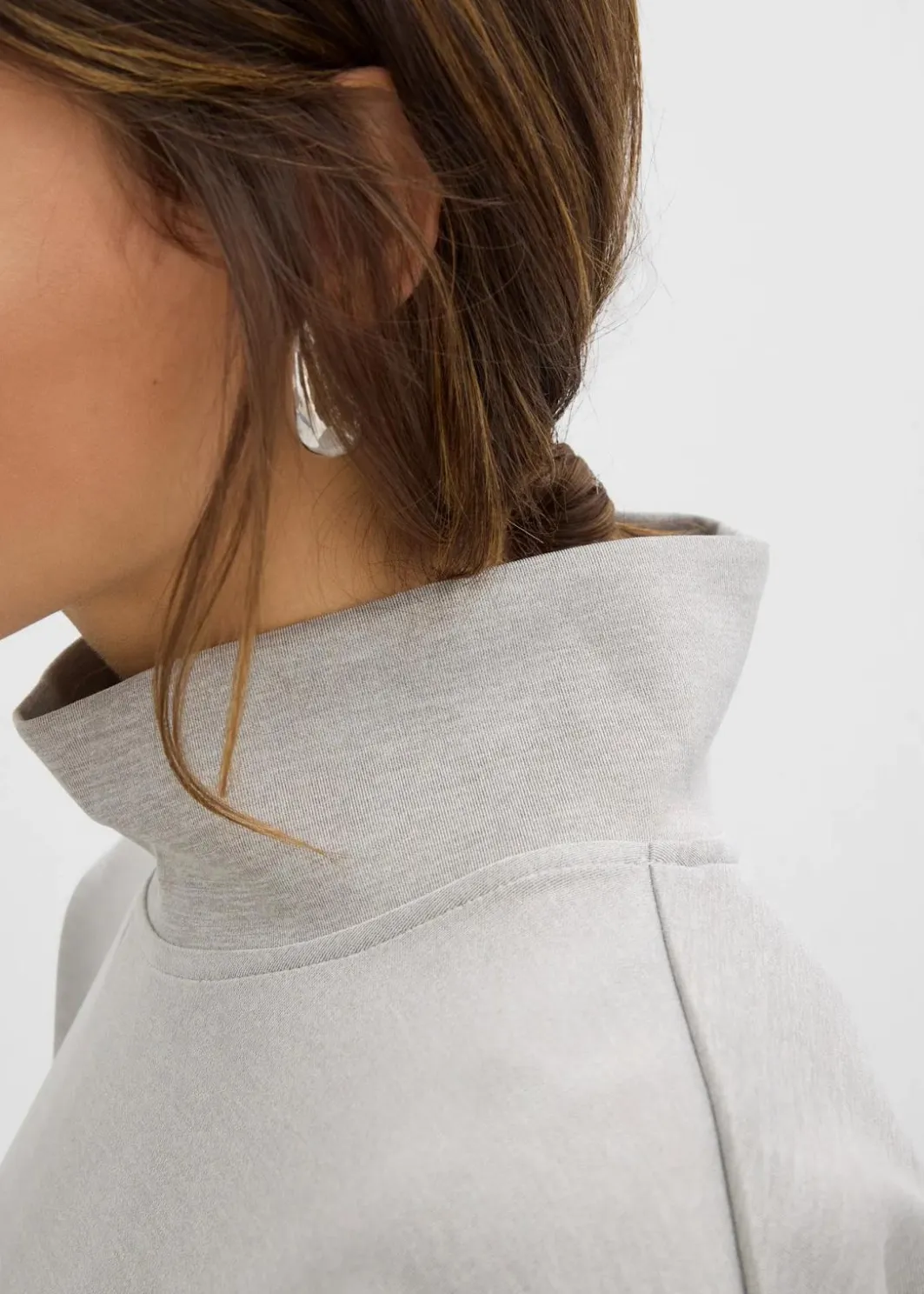 Damen bonprix Bekleidung·Röcke|Bekleidung·Blusen & Tuniken|Scuba-Shirt mit Stehkragen