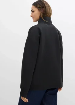 Damen bonprix Sweat|Basics|Scuba-Shirt mit Stehkragen