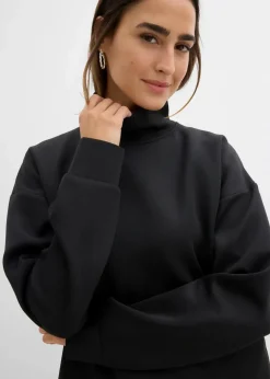 Damen bonprix Sweat|Basics|Scuba-Shirt mit Stehkragen