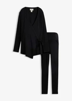 Clearance Set aus Umstands-Wickelshirt mit bequemer Leggings (2-tlg.Set) Damen Bekleidung·Blazer|Nachhaltigere Materialien