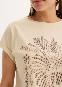 Damen bonprix Shirts & Tops|Shirt aus Baumwolle mit Nietenapplikation
