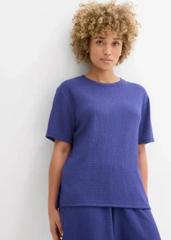 Damen bonprix Zweiteiler & Sets|Shirts & Tops|Shirt aus Borkencrepe
