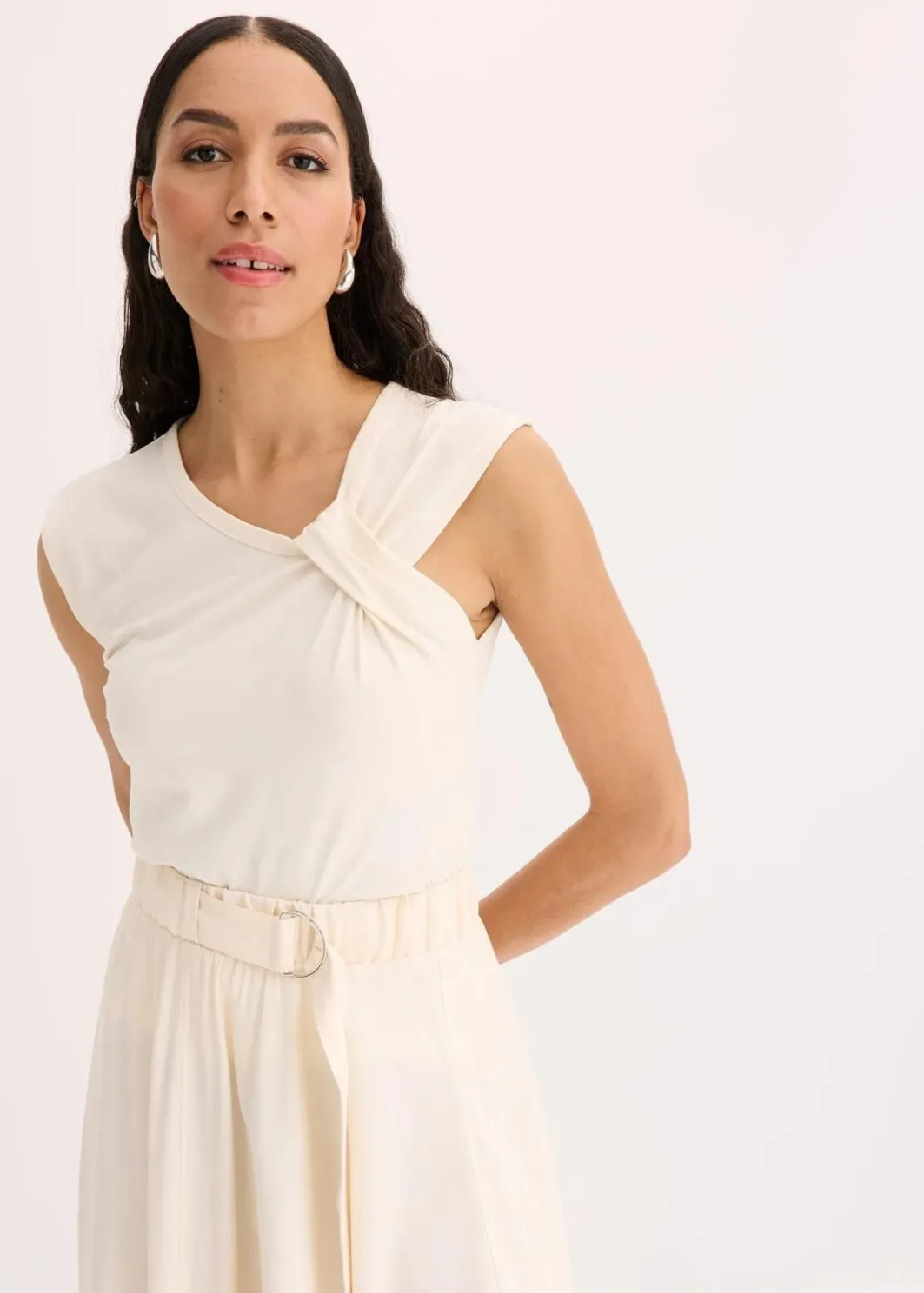 Damen bonprix Shirts & Tops|Shirt aus elastischem Baumwoll-Mix