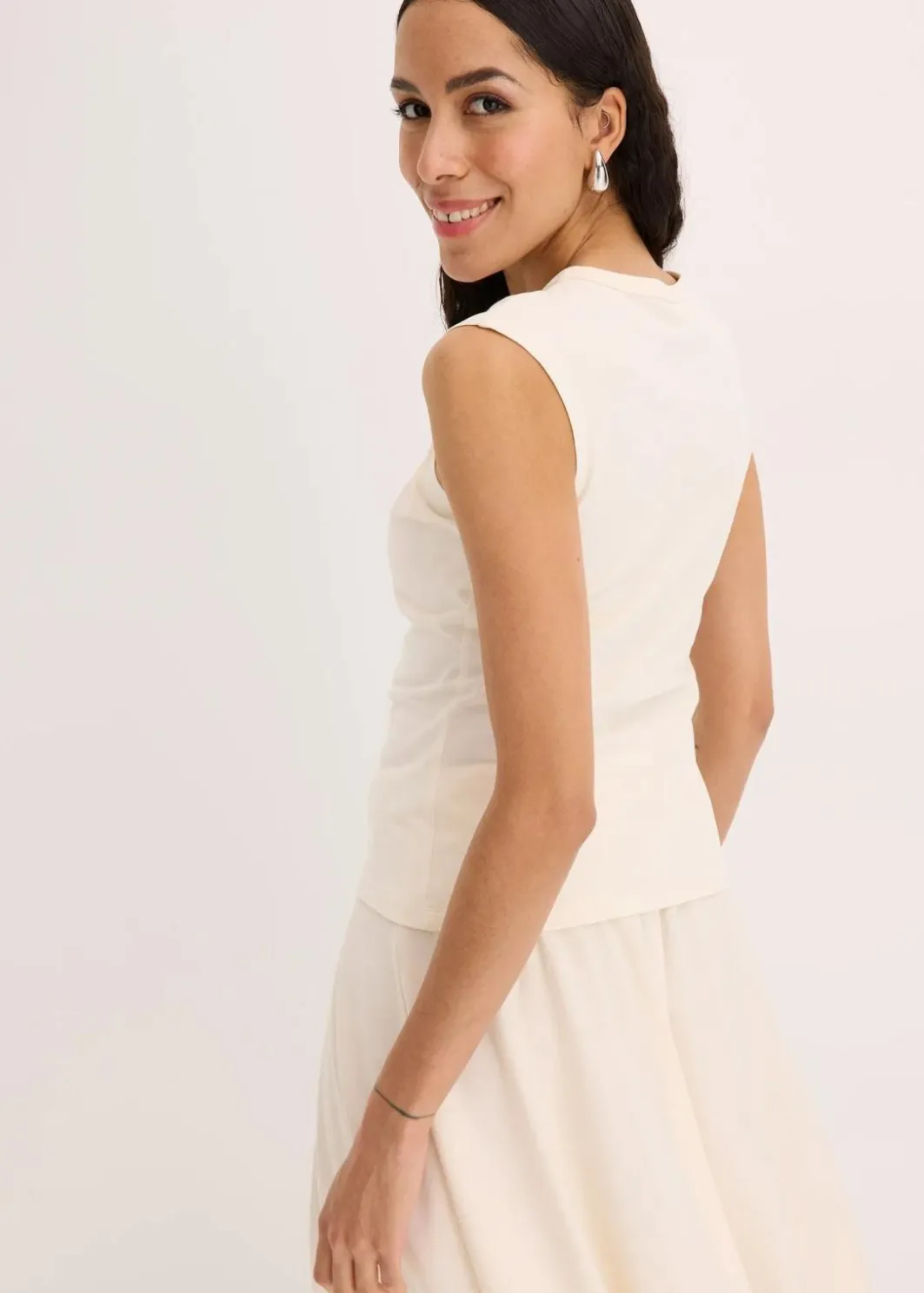Damen bonprix Shirts & Tops|Shirt aus elastischem Baumwoll-Mix