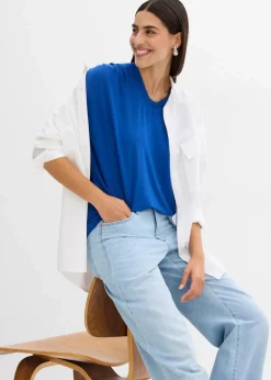 Online Shirt aus fließendem Viskose-Mix Damen Shirts & Tops