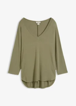 Damen bonprix Shirts & Tops|Shirt aus fließendem Viskose-Mix