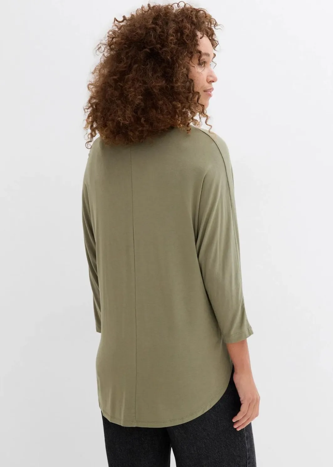 Damen bonprix Shirts & Tops|Shirt aus fließendem Viskose-Mix