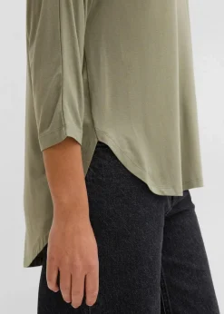Damen bonprix Shirts & Tops|Shirt aus fließendem Viskose-Mix