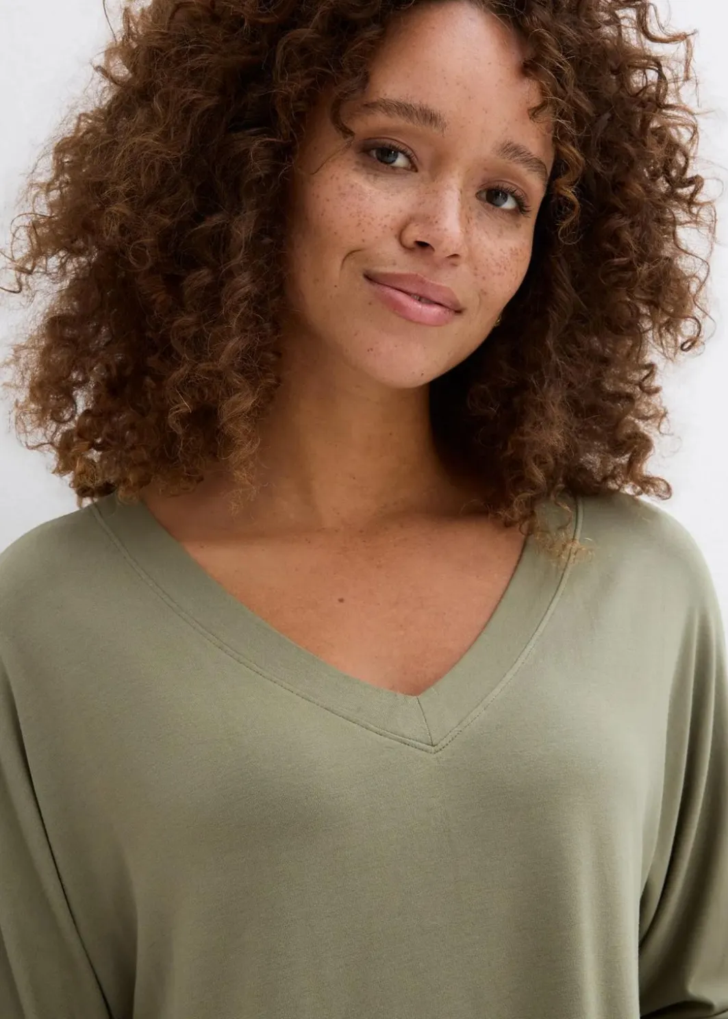 Damen bonprix Shirts & Tops|Shirt aus fließendem Viskose-Mix