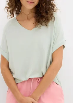 Damen bonprix Nachhaltigere Materialien|Shirts & Tops|Shirt aus fließendem Viskose-Mix