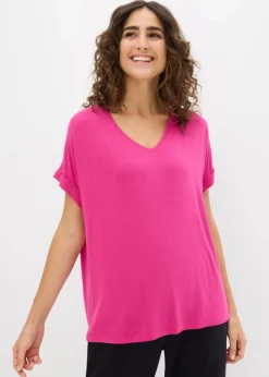 Best Shirt aus fließendem Viskose-Mix Damen Nachhaltigere Materialien|Shirts & Tops
