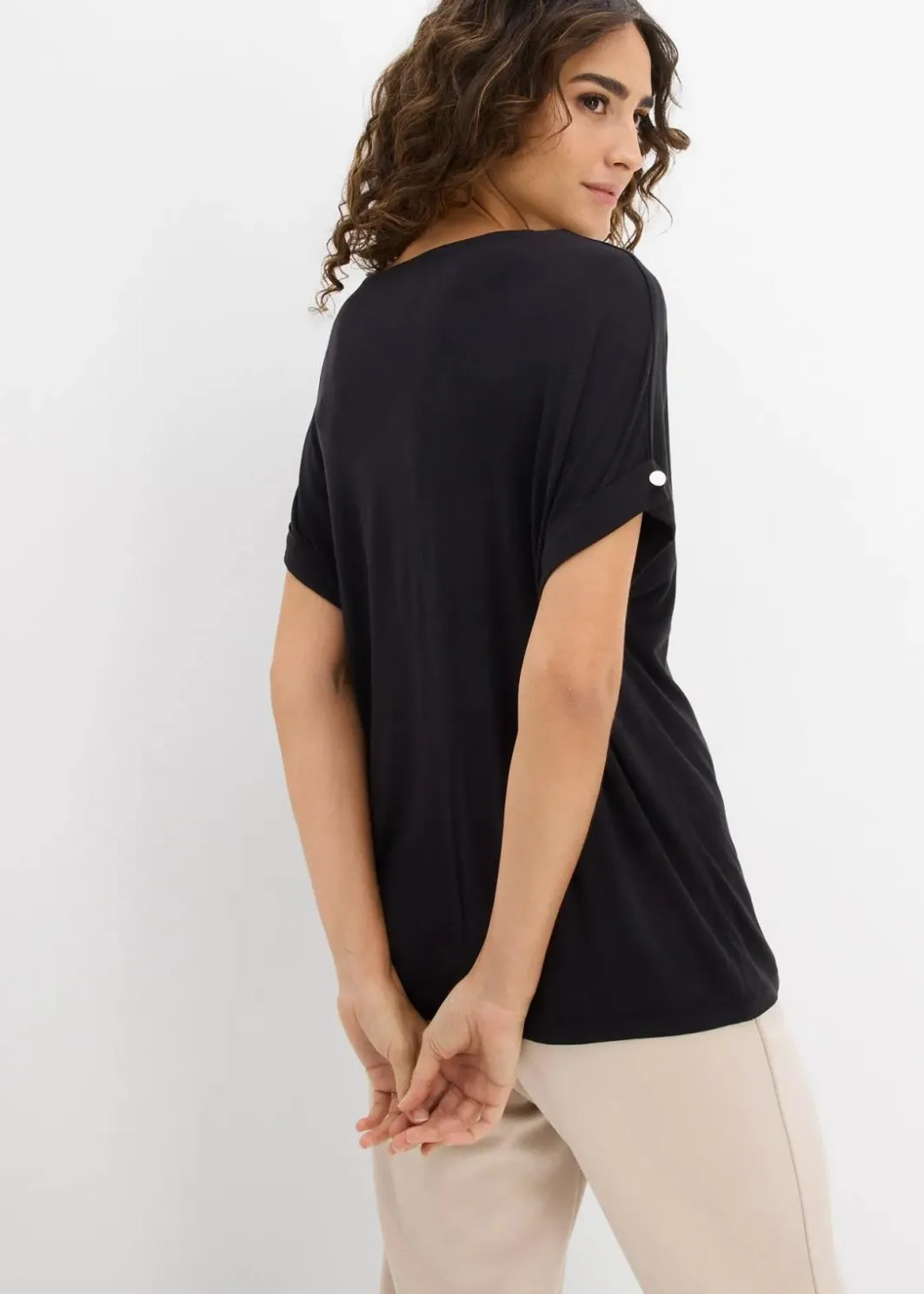 Damen bonprix Nachhaltigere Materialien|Shirts & Tops|Shirt aus fließendem Viskose-Mix