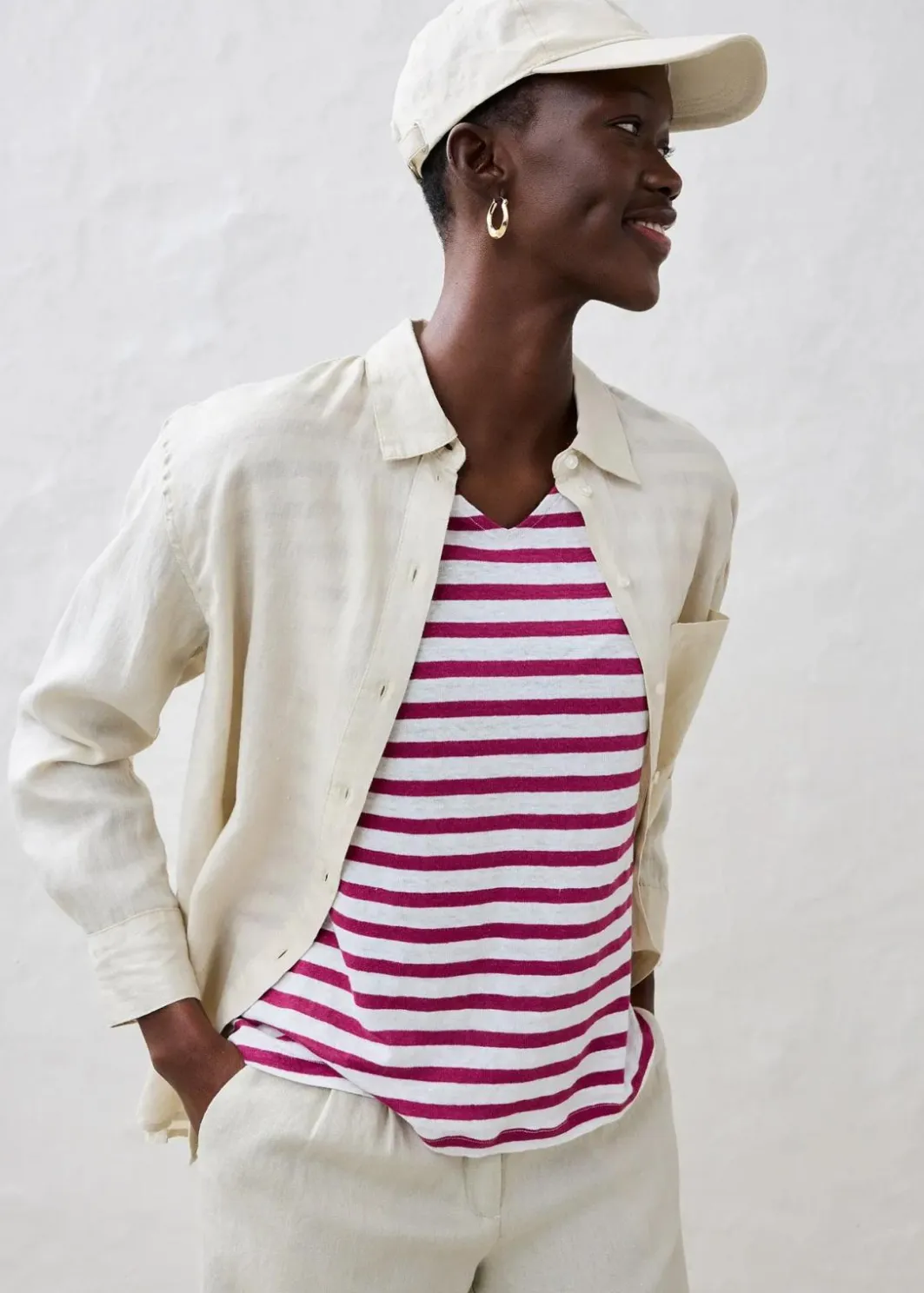 Damen bonprix Premium|Shirts & Tops|Shirt aus reinem Leinen mit Fledermausärmeln