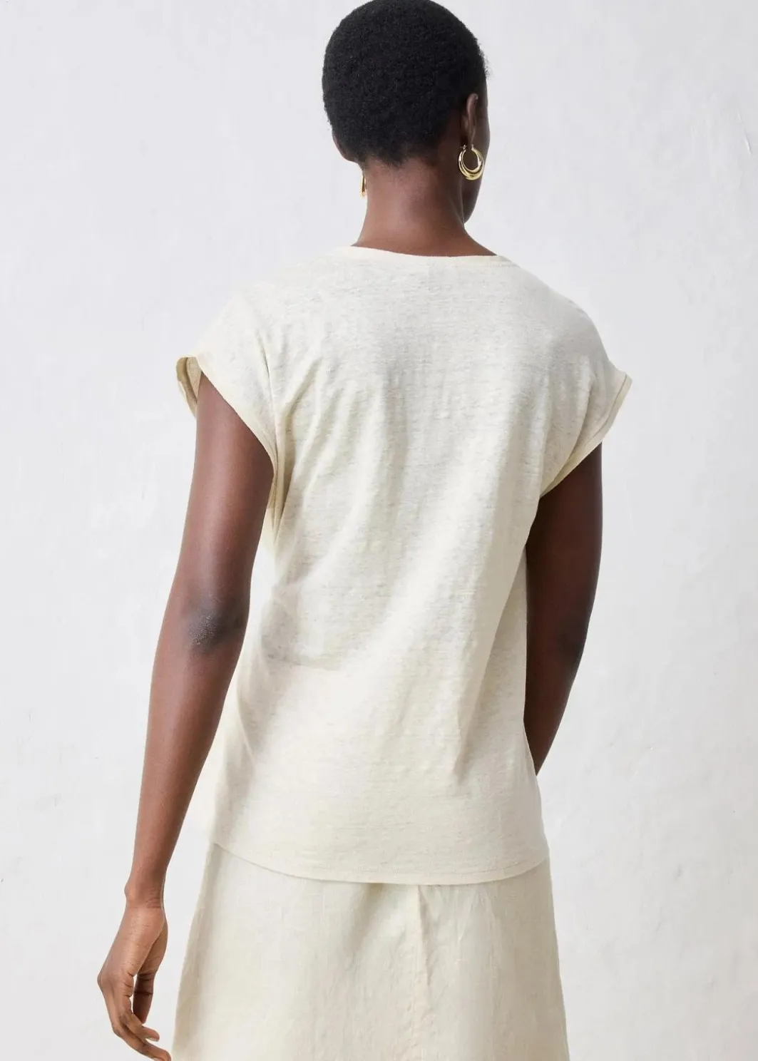 New Shirt aus reinem Leinen mit Webbesatz Damen Premium|Shirts & Tops