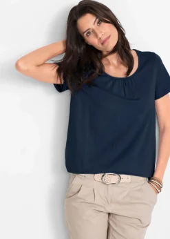 Clearance Shirt aus reiner Baumwolle, Kurzarm Damen Shirts & Tops