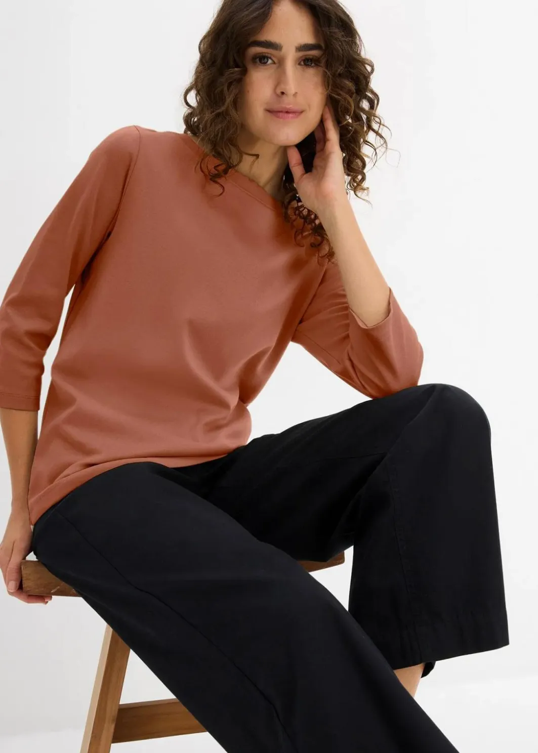 Damen bonprix Nachhaltigere Materialien|Shirts & Tops|Shirt aus reiner schwerer Bio-Baumwolle
