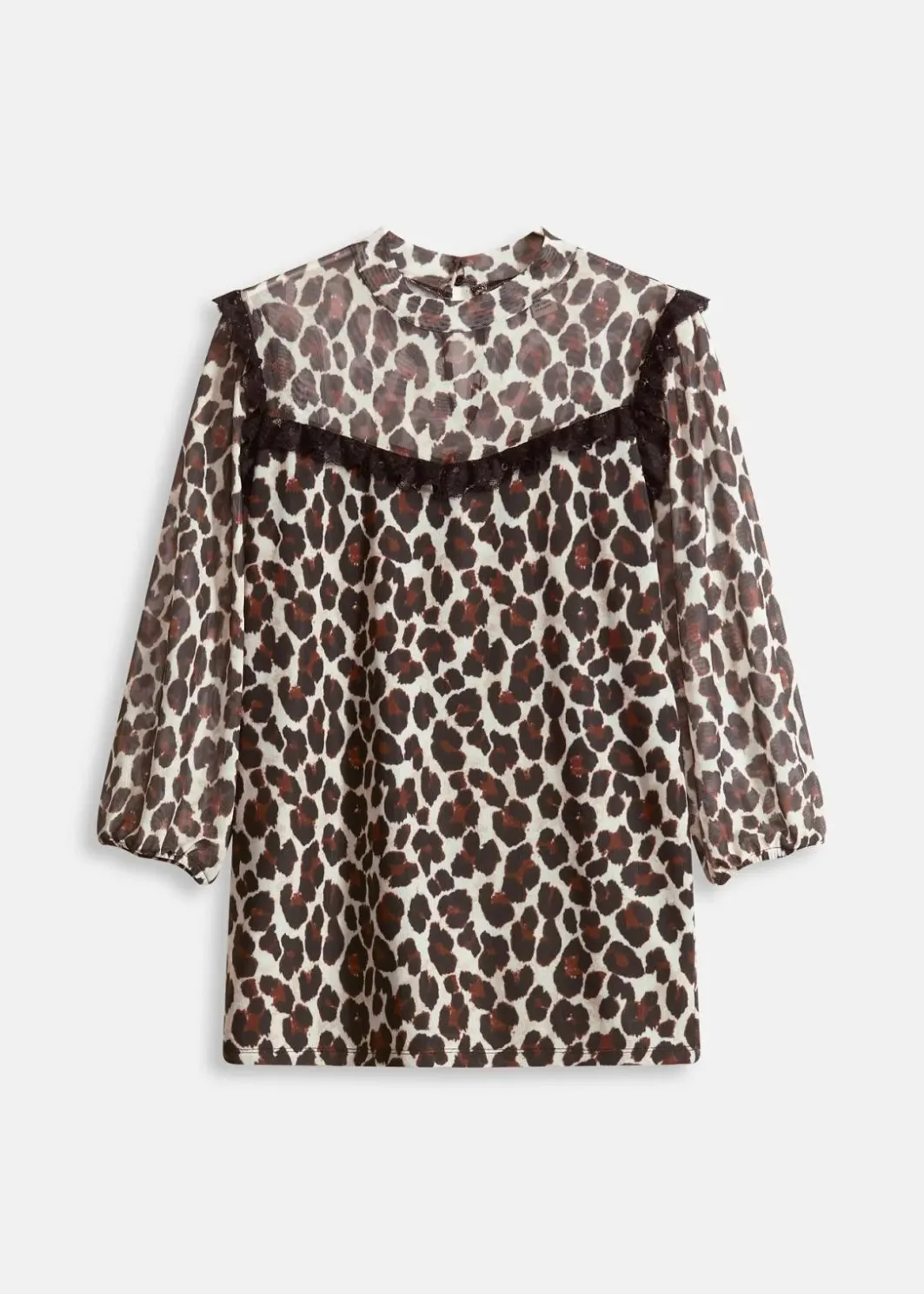 Damen bonprix Shirts & Tops|Shirt aus softem Mesh mit Spitze