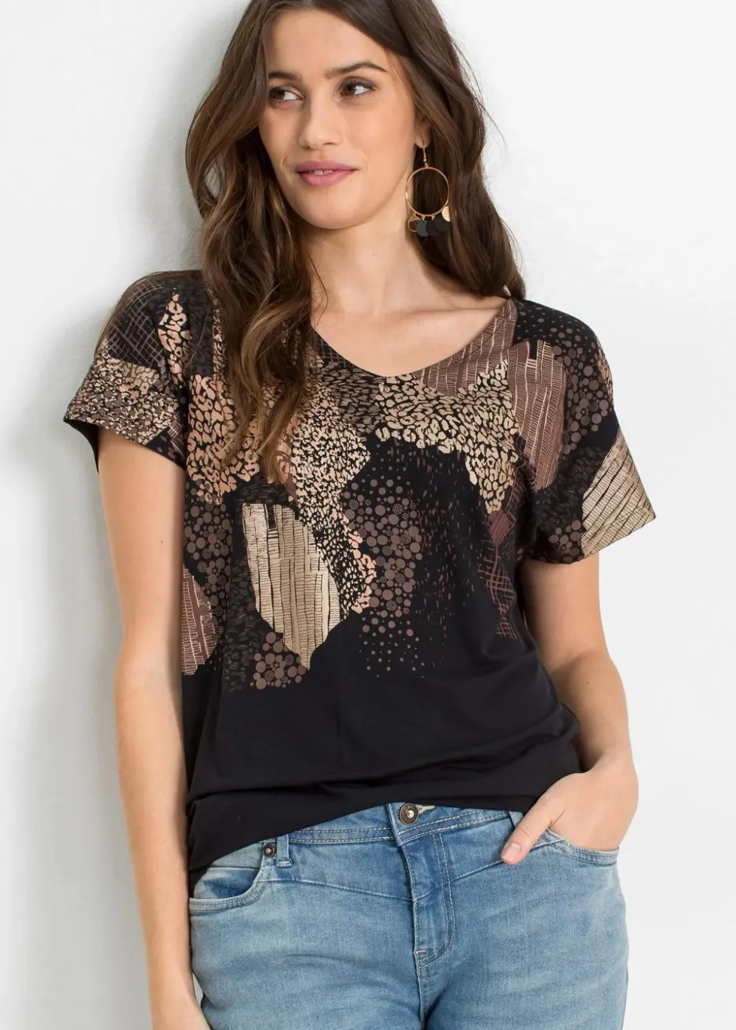 Damen bonprix Nachhaltigere Materialien|Shirts & Tops|Shirt aus softem Viskose-Mix