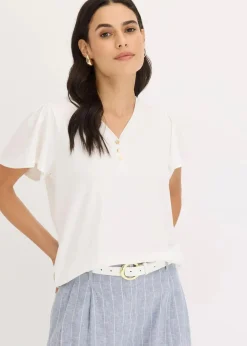 Damen bonprix Shirts & Tops|Shirt aus Viskose mit Knöpfen